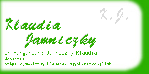 klaudia jamniczky business card